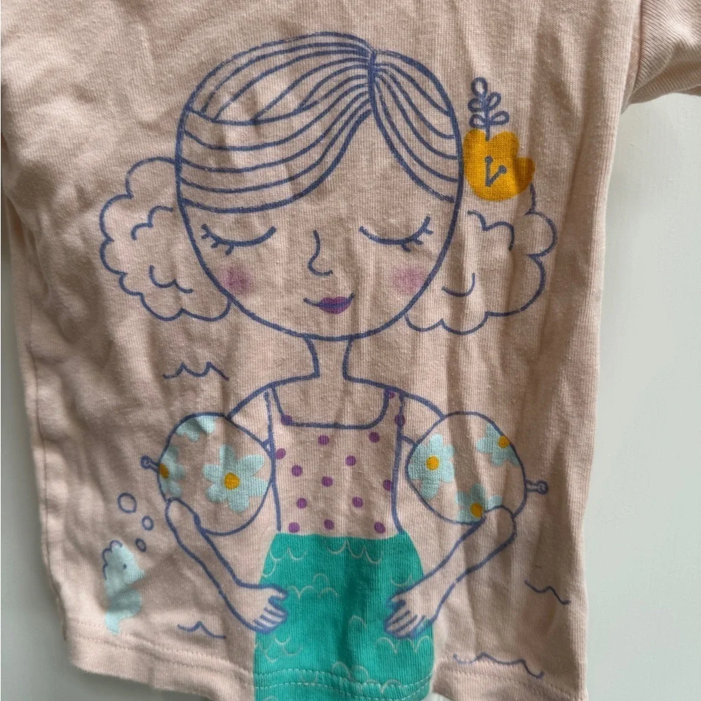 Carter's 3T Pink Mermaid Swimming Short Sleeve Tee Pajama Top
